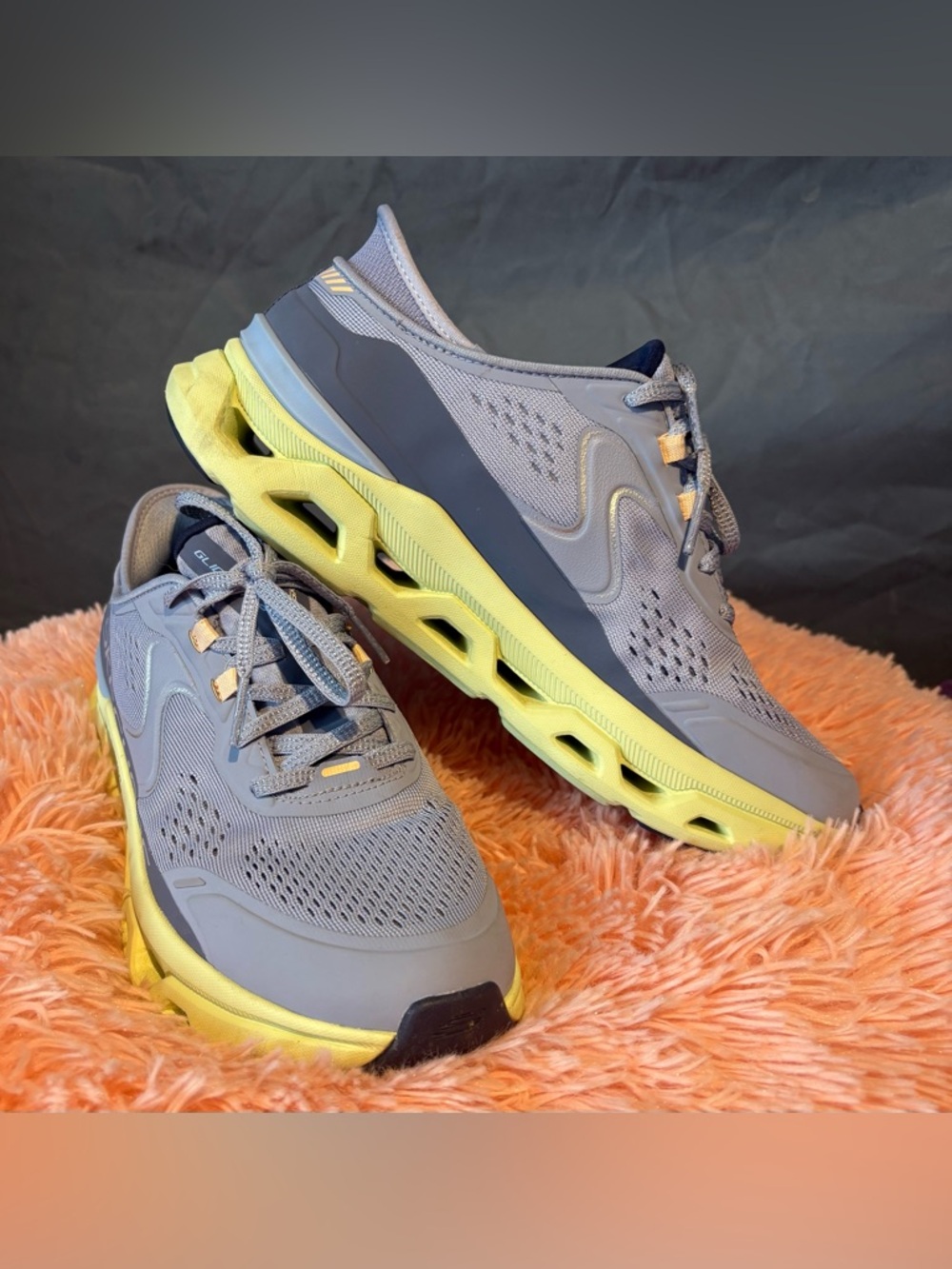 Skechers Slip-ins hands free blue gray Athletic Sneakers with brightSole Accents